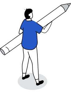 ペンを持つイラスト